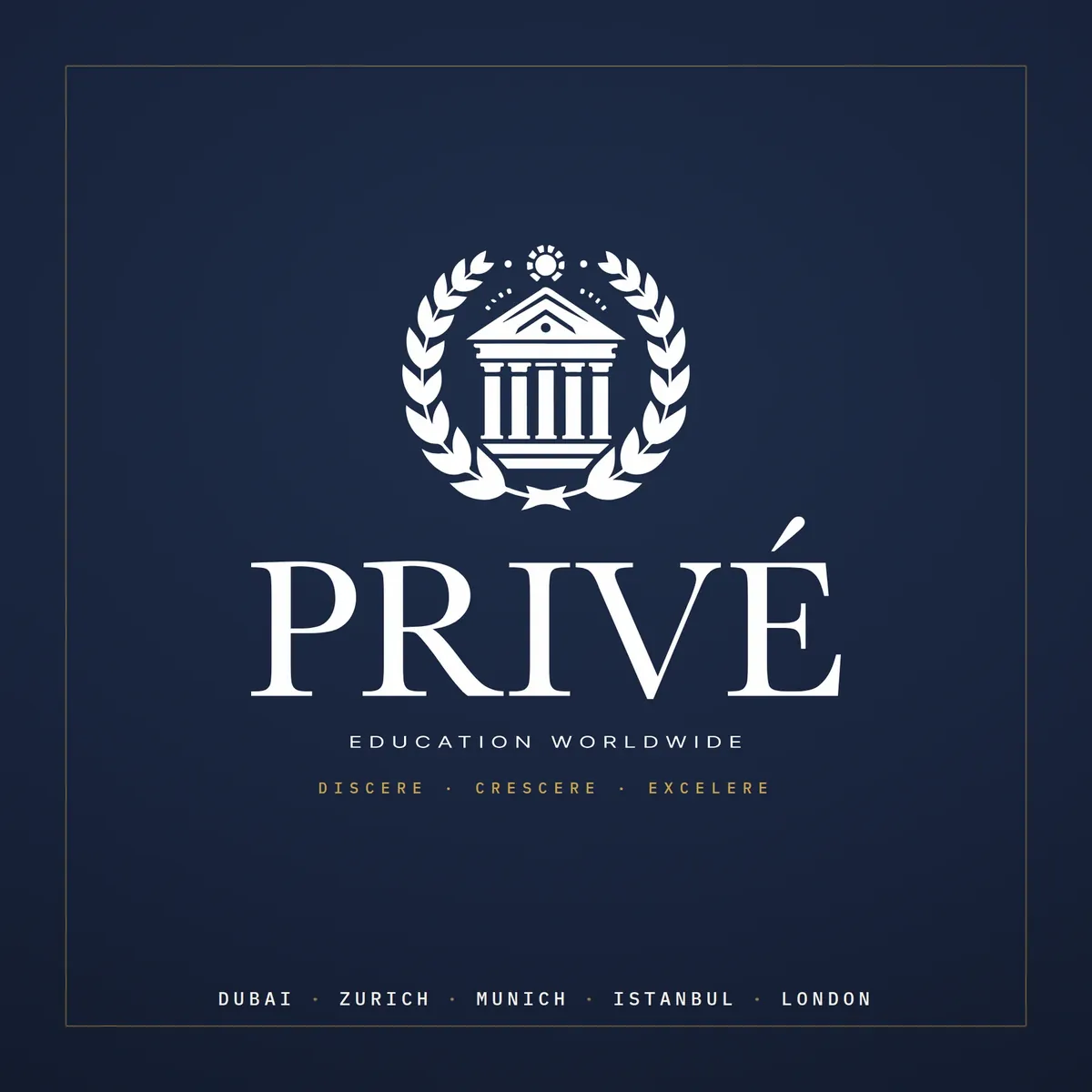 Wappen und Wortmarke von PRIVÉ Education Worldwide