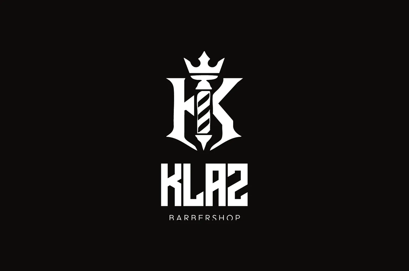 Visitenkarte von KLAZ Barbershop mit Wappen-Logo